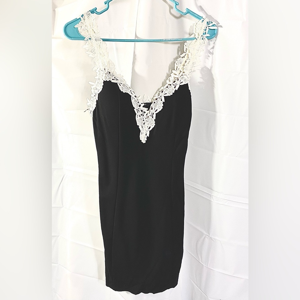 Black Dress with white accents